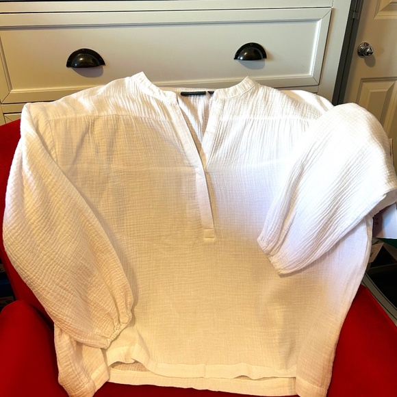NWT White Ella Raphaella blouse size 1X - Picture 1 of 7
